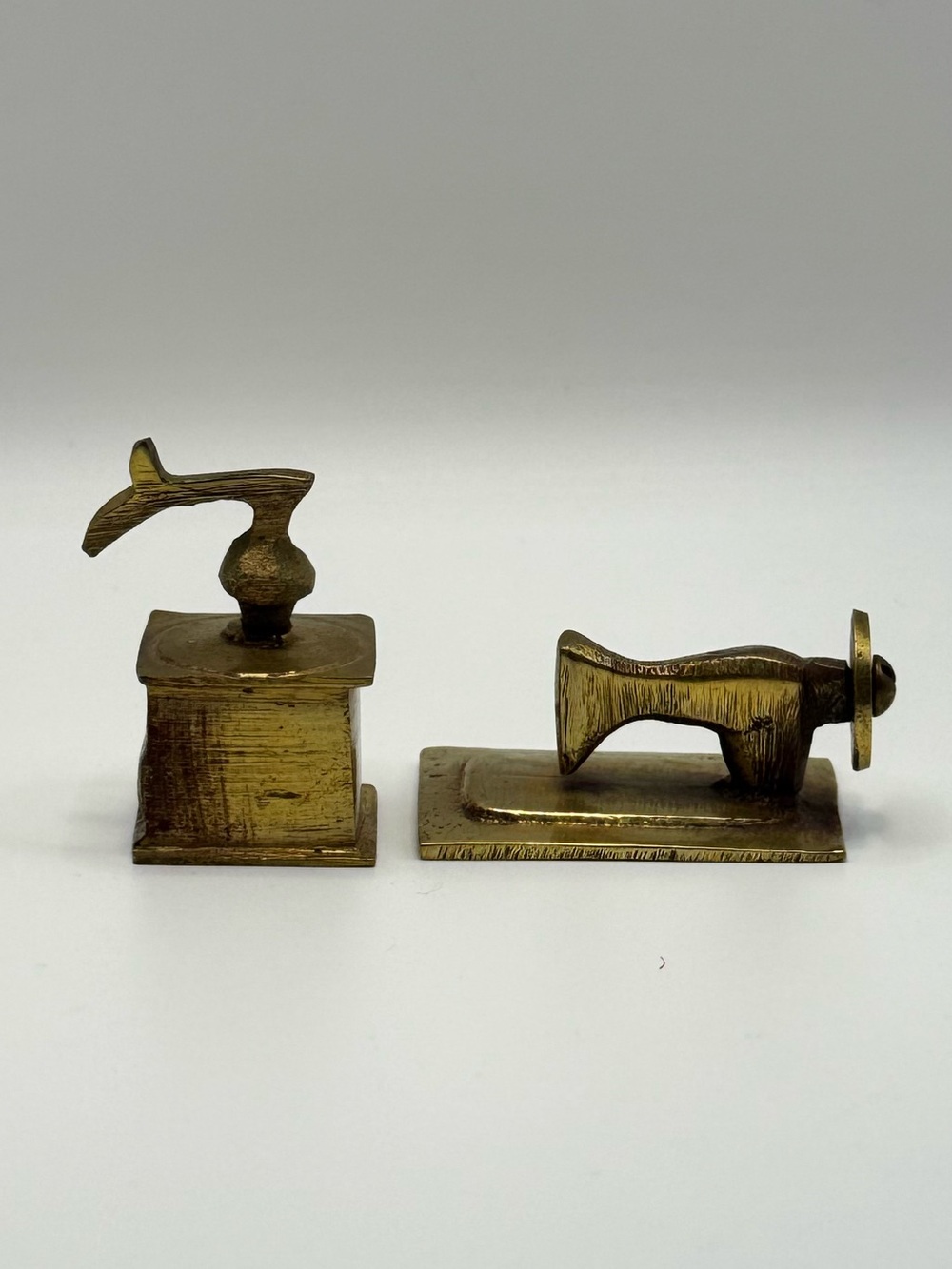 Set of 2 Vintage Brass Miniatures